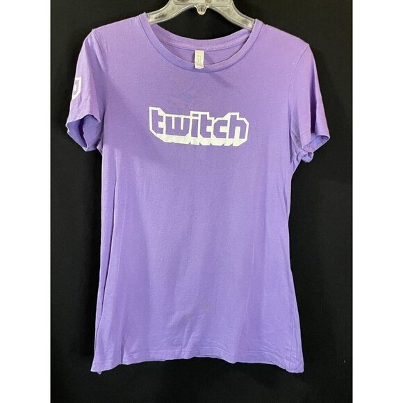 Twitch Womens Purple T-shirt Size Large Live Streaming Videos Art Music Gaming - Picture 1 of 5